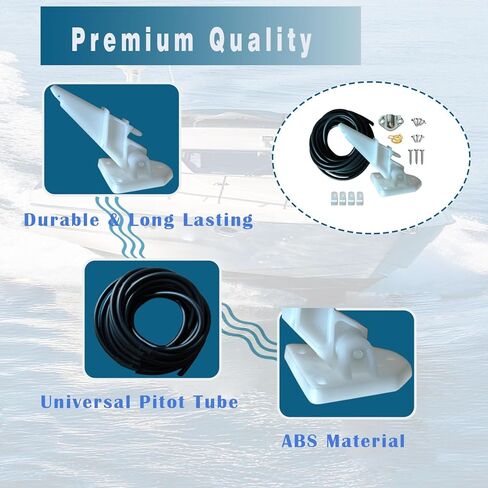 مجموعة Pitot لعداد السرعة للقوارب البحرية، أنبوب رفع تلقائي مع مجموعة أنابيب PVC بطول 20 قدمًا تصل إلى 80 ميلاً في الساعة (مجموعات Pitot لعداد السرعة) in Kuwait