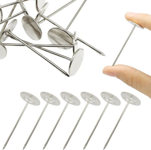 10pcs Flat Head Thumb Tacks for Wall, 19mm x 50mm Upholstery Tacks, Decorative Long Push Pins for Office Home Furniture Decor Wooden Photo, Gold in Saudi Arabia