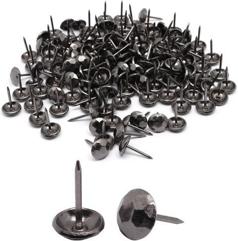 Upholstery Tacks for Furniture Silver 150Pcs, 7/16 Inch Vintage Decorative Nails Metal Upholstery Nails for Wood Antique Thumb Tacks for Furniture Sofa (11x17mm) in Saudi Arabia