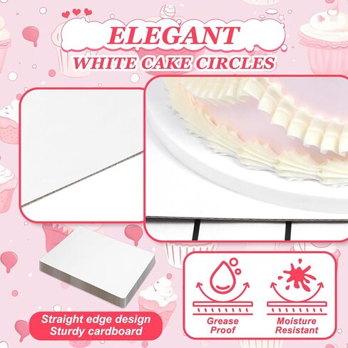 25 Pack Cake Boards Rectangle - 13.38" x 9.84" Quarter Sheet Cake Board - Disposables Greaseproof Cake Cardboard -Corrugated Single Wall Cake Pad for Desserts, Cupcakes, Pizza, Pies in Saudi Arabia