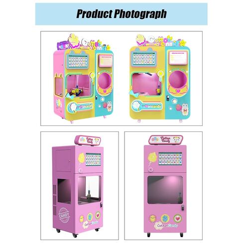 Cotton Candy Machine Vending Customized Automatic Self Service Floss Sugar Maker for Parks Shopping Malls in Saudi Arabia
