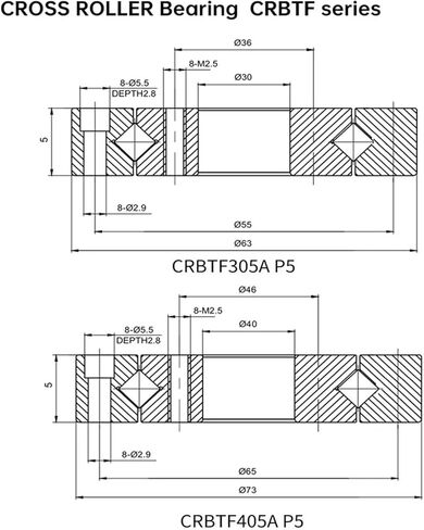 1 قطعة CRBTF205A P5 20x53X5mm رقيقة الجدار عبر الأسطوانة تحمل روبوت محامل مشتركة in Kuwait