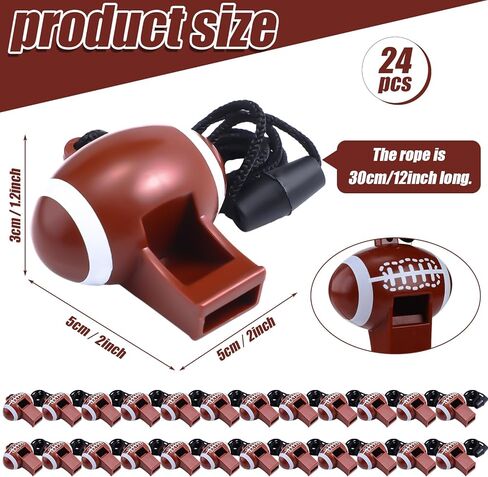 24 Pcs Shaped Whistles Sport Stadium Noisemakers with Lanyard for Events Team Sporting Party Noise Makers Loud Sound Party Accessories in Saudi Arabia