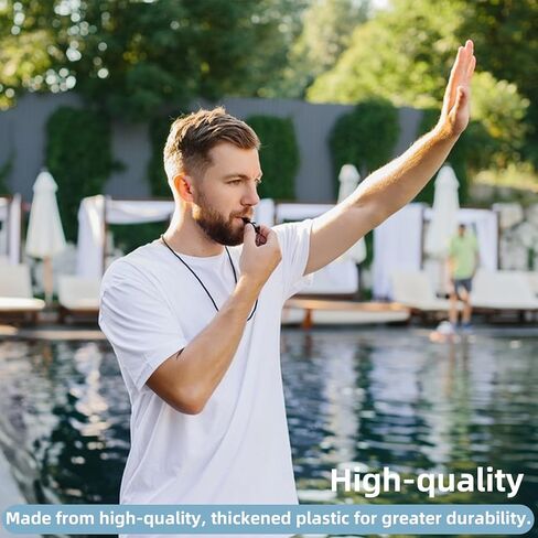 Whistle, 4 PCS Thick Plastic Sports Whistles with Lanyards, Coach Whistle, Loud Crisp Sound Whistle Great forTeachers Coaches Referees Officials and Family Emergencies(Black) in Kuwait