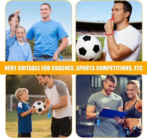 42 Pcs Sport Whistle with Bracelet, 6 Colors Loud Plastic Whistles with Stretchable Coil Wrist Keychain Ring for Coaches, Referees, Officials, Birthday Party Gift, Emergency Training（6 Colors） in Saudi Arabia