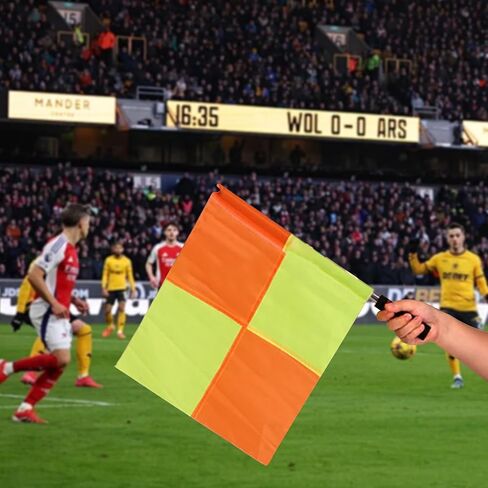 Professional Soccer Referee Kit - 2 Pcs Checkered Linesman Soccere Flags, Red Yellow Ref Cards with Notebook and Pencil,Coach Stainless Steel Whistles with Storage Bag | Ideal for Football Referees, Coaches, and Officials in Kuwait