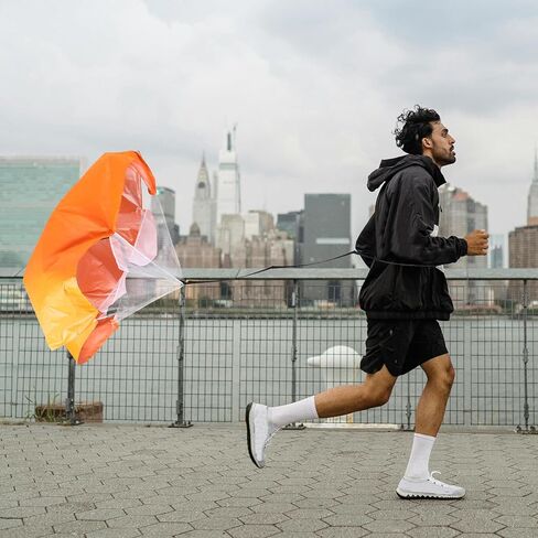 Toyvian Running Resistance Training Parachute with Silver Coating, Portable Speed Training Equipment for Explosive Power and Core Strength, Orange Training Chute for Athletics and Sprint in Saudi Arabia