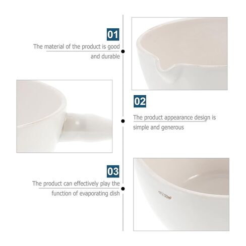 Totority 200ml Porcelain Evaporating Basin with Handle, Round Laboratory Evaporating Dish for Chemistry, Science, and School Lab Use in Saudi Arabia