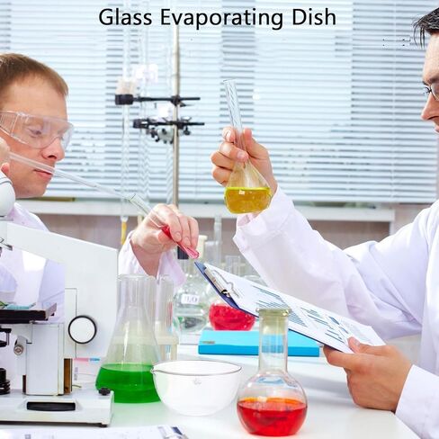 Yardwe Glass Evaporating Basin 90mm Round Bottom Laboratory Evaporation Dish Borosilicate Glass Evaporation Tool for Chemistry and Scientific Experiments in Saudi Arabia