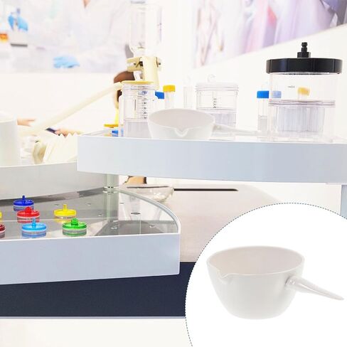 NUOBESTY 200ml Porcelain Round Evaporating Dish with Handle, Laboratory Evaporating Basin for School and Scientific Use, Ceramic Evaporation Container for Precise Heating and Sample in Saudi Arabia