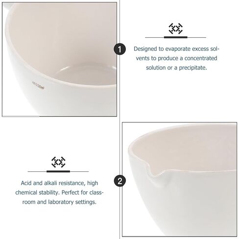 UPKOCH Porcelain Evaporating Basin with Handle 200ml Round Evaporating Dish Laboratory Evaporation Container for School and Scientific Use in Saudi Arabia