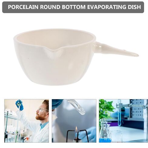 Porcelain Evaporating Dish with Handle 150ml, Laboratory Evaporating Container for School and Home Use, Flat Bottom Ceramic Evaporation Basin in Saudi Arabia