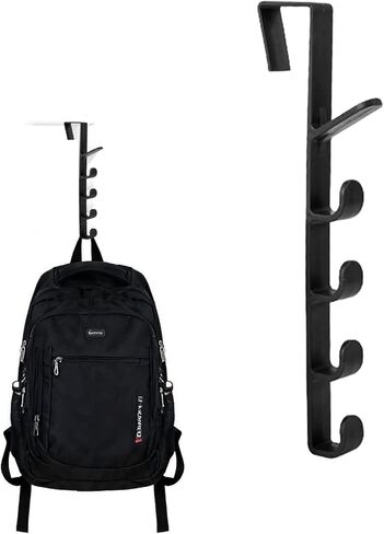 Over The Door Hooks-Door Hanging Hook Rack for Purse Closet,Coat Rack Wall Mount,5 Hooks,for Clothes,Hat,Bags in Saudi Arabia