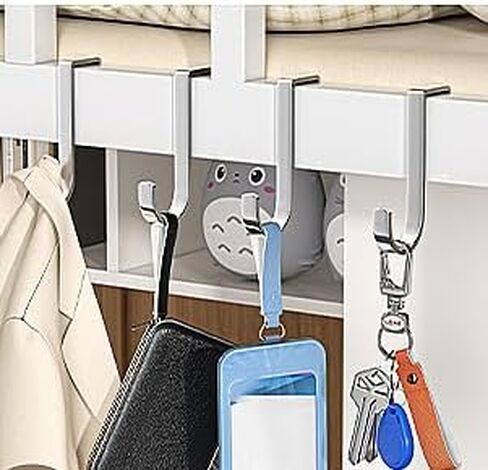 2 PCS Multi-Use Over Cabinet Hook, Silver Stainless Steel Double Hook for Drawer Cabinet, Closet, Fence, Kitchen and Bathroom in Saudi Arabia