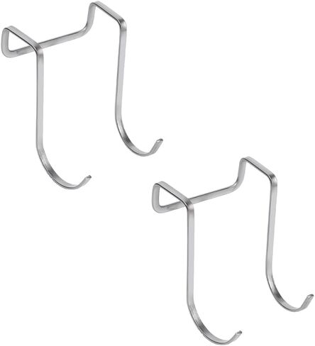 2 PCS Multi-Use Over Cabinet Hook, Silver Stainless Steel Double Hook for Drawer Cabinet, Closet, Fence, Kitchen and Bathroom in Saudi Arabia