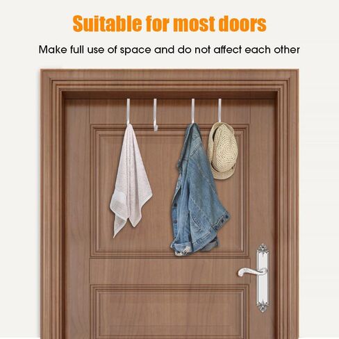 2 PCS Multi-Use Over Cabinet Hook, Silver Stainless Steel Double Hook for Drawer Cabinet, Closet, Fence, Kitchen and Bathroom in Saudi Arabia