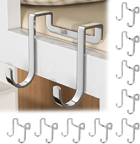10 Double S-Hooks: Perfect for Kitchen, Closet, Bathroom - Easily Hang Bags, Clothes in Saudi Arabia