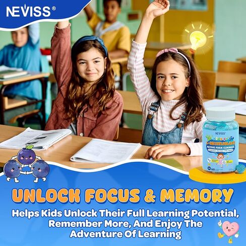L Methylfolate 1000mcg for Kids Teens Gummies + Methyl B6 B12, Active 5-Mthf Methyl Folate, MTHFR Supplement w/ Choline Omega-3 Magnesium Zinc for Focus Cognition Mood Energy, Sugar Free, Vean, 120Cts in Saudi Arabia