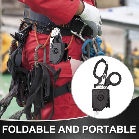 6 in 1 Trauma Shears,Outdoor Camping Tools,Trauma Shears Foldable,Emergency Response Medical Scissors with Strap Cutter and Glass Breaker and Compatible Holster.(black) in Saudi Arabia