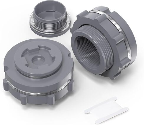 GASHER 2PCS PVC 2" Bulkhead Tank Connector Adapter Fitting with Plugs & Gasket for Water Tank, Rain barrels, Aquariums, Bathtubs and Sink in Saudi Arabia