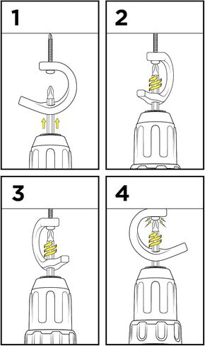Drill Hook™ Self-Tapping Power-Driven Hook Screw, 2-Pack – Installs with Drill or Impact Driver for Fast Garage, Shop & Home Organization in Kuwait