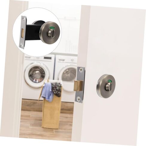 Stainless Steel Bathroom Stall Lock Keyless Occupied Indicator Latch for Public Toilet Doors Universal Privacy Lock for Showers and Restrooms in Saudi Arabia