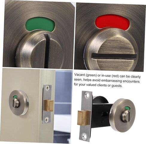 Stainless Steel Bathroom Stall Lock Keyless Occupied Indicator Latch for Public Toilet Doors Universal Privacy Lock for Showers and Restrooms in Saudi Arabia