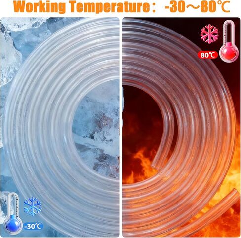 1/4"ID X 3/8"OD PVC Tubing, 25FT Clear Vinyl Hose Flexible Food-Grade Line Low-Pressure Systems in Saudi Arabia