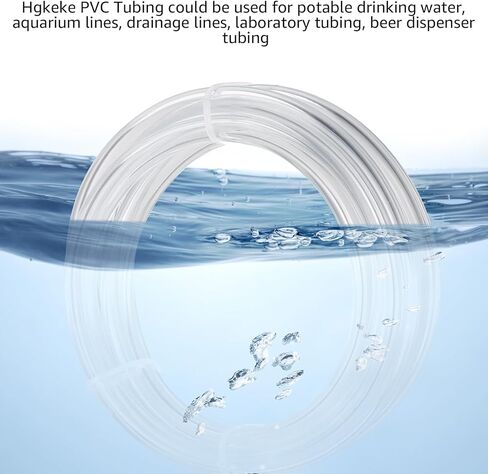 1/4"ID X 3/8"OD PVC Tubing, 25FT Clear Vinyl Hose Flexible Food-Grade Line Low-Pressure Systems in Saudi Arabia