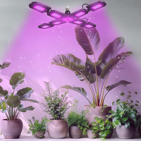 أجنحة قابلة للطي تنمو الضوء للنباتات الداخلية، 6000 كيلو ضوء نمو النبات كامل الطيف مع LED أحمر أزرق، أضواء تنمو للنباتات الداخلية، ارتفاع 80 وات مع عدسة بصرية، قاعدة E26/E27 in Kuwait