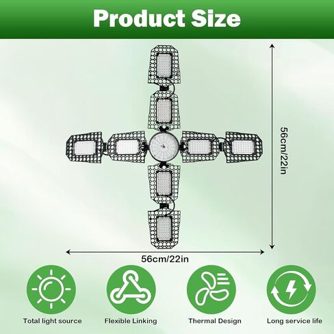 أجنحة قابلة للطي تنمو الضوء للنباتات الداخلية، 6000 كيلو ضوء نمو النبات كامل الطيف مع LED أحمر أزرق، أضواء تنمو للنباتات الداخلية، ارتفاع 80 وات مع عدسة بصرية، قاعدة E26/E27 in Kuwait