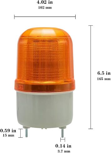 Industrial LED Rotating Strobe Beacon Warning Lights, Electrical Revolving Signal Lights for Emergency, 110/220v AC -24C DC (Yellow, N5101 (No Buzzer)) in Saudi Arabia