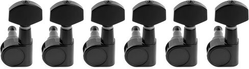 Musiclily Pro R15J Left-Handed 6-in-line 15:1 Ratio 2-Pin Full Sealed Machine Heads Tuners Tuning Pegs Keys with Hex Button for Squier Strat Tele Style Electric Guitar, Chrome in Saudi Arabia