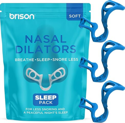 Brison Nasal Dilators for Breathing and Sleeping - 3 Pack Anti Snoring Nose Vents Opener for Better Breathing Sleep ing and Activity Improves Airflow - Soft in Kuwait