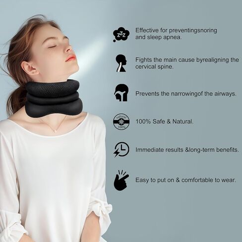 دعم الرقبة للشخير - طوق عنق الرحم قابل للتعديل على 3 مراحل مع دعم إسفنجي ناعم، تصميم مريح لنوم مريح in Kuwait