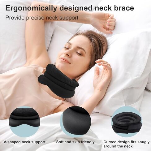 دعم الرقبة للشخير - طوق عنق الرحم قابل للتعديل على 3 مراحل مع دعم إسفنجي ناعم، تصميم مريح لنوم مريح in Kuwait