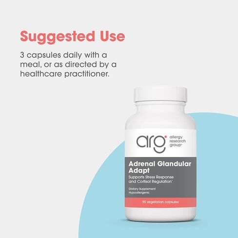 Allergy Research Group - Adrenal Glandular Adapt - Supports Healthy Stress Response and Cortisol Regulation - Hypoallergenic - 90 Vegetarian Capsules in Saudi Arabia