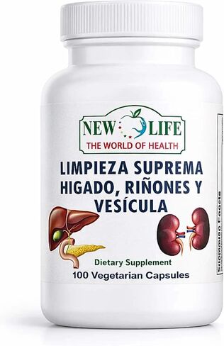 New Life Limpieza Suprema Hígado Riñones y Vesicula, Healthy Liver Supplement, Dandelion Root, Milk Thistle Extract, 100 Capsules in Saudi Arabia