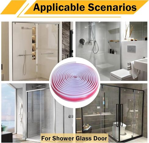 10 Feet Shower Door Side Seal Strip for 3/8" (10mm) Glass, Frameless Shower Door Side Silicone Seal Strip for Bathroom Showers Water Guard Sweep Barrier in Kuwait