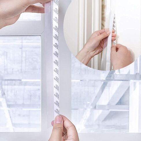 Window Sealing Strip,Self Adhesive Weather Stripping,5M/16ft Weather Stripping,Door Seal Strip for Gaps of House, Glass Shower, Window and Door, Weatherproof Soundproof in Saudi Arabia