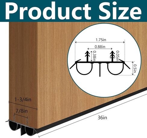 قطعتان من مجموعة أدوات تنظيف باب الفقاعات المزدوجة مقاس 36 بوصة، شريط طقس مخفي من الفينيل بعرض 1-3/4 بوصة، استبدال شريط ختم أسفل الباب لمنع تقليل ضوضاء الغبار in Kuwait