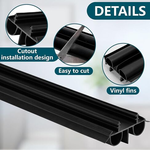 قطعتان من مجموعة أدوات تنظيف باب الفقاعات المزدوجة مقاس 36 بوصة، شريط طقس مخفي من الفينيل بعرض 1-3/4 بوصة، استبدال شريط ختم أسفل الباب لمنع تقليل ضوضاء الغبار in Kuwait