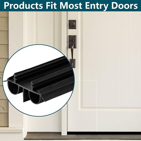 قطعتان من مجموعة أدوات تنظيف باب الفقاعات المزدوجة مقاس 36 بوصة، شريط طقس مخفي من الفينيل بعرض 1-3/4 بوصة، استبدال شريط ختم أسفل الباب لمنع تقليل ضوضاء الغبار in Kuwait