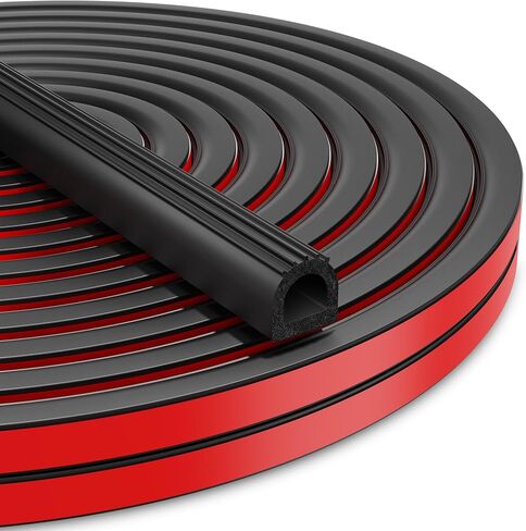 UIOCSSC EPDM المطاط على شكل حرف D تجريد الطقس 26FT RV ختم الباب مع لاصق ذاتي قوي، مقطورة وختم سرير الشاحنة، غطاء تونيو، حشية فتحة القوارب البحرية، العرض: 0.59 بوصة؛ الارتفاع: 0.61 بوصة in Kuwait