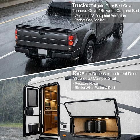 UIOCSSC EPDM المطاط على شكل حرف D تجريد الطقس 26FT RV ختم الباب مع لاصق ذاتي قوي، مقطورة وختم سرير الشاحنة، غطاء تونيو، حشية فتحة القوارب البحرية، العرض: 0.59 بوصة؛ الارتفاع: 0.61 بوصة in Kuwait