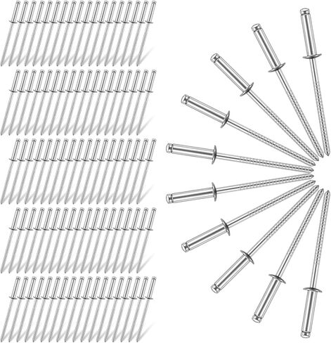 100Pcs Stainless Steel Rivets Pop Rivets 1/8 x 1/2 inch Assorted Blind Stainless Rivet Assortment Kit for DIY Home Automotive Repairs Furniture in Saudi Arabia