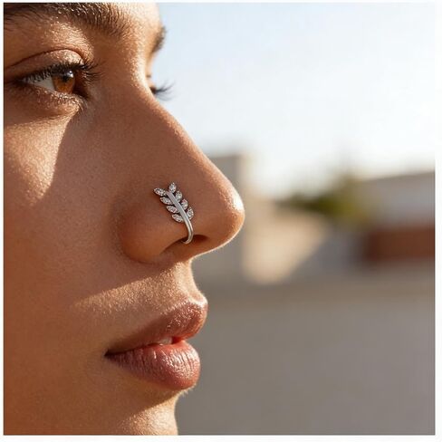 مقطع أوراق البلورة في أنديليسي بوهو على حلقة الأنف خمر تشيك توليفلي in Kuwait