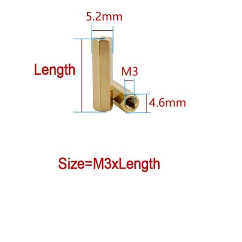 M3 Hex Brass Threaded PCB Support Standoff Female to Hexagonal Motherboard Rack Spacing Screw Bolts Board Pillars Column(Length 30mm(10pcs)) in Kuwait
