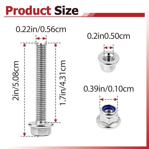 30 Pcs 19M7834 14M7397 Shear Bolt and Lock Nut Kit Compatible with John Deere, Stainless Steel Lawn Mower Shear Pins Set, Sturdy and Durable in Kuwait