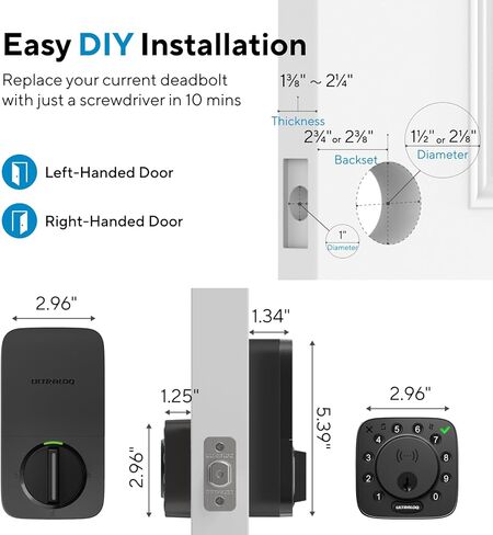 قفل ذكي ULTRALOQ Bolt NFC، انقر لفتحه باستخدام مفتاح Apple Home وAndroid NFC، مدمج WiFi Deadbolt، جهاز التحكم عن بعد في التطبيق، قفل تلقائي، يعمل مع Apple HomeKit، Alexa، Google، معتمد من BHMA in Kuwait